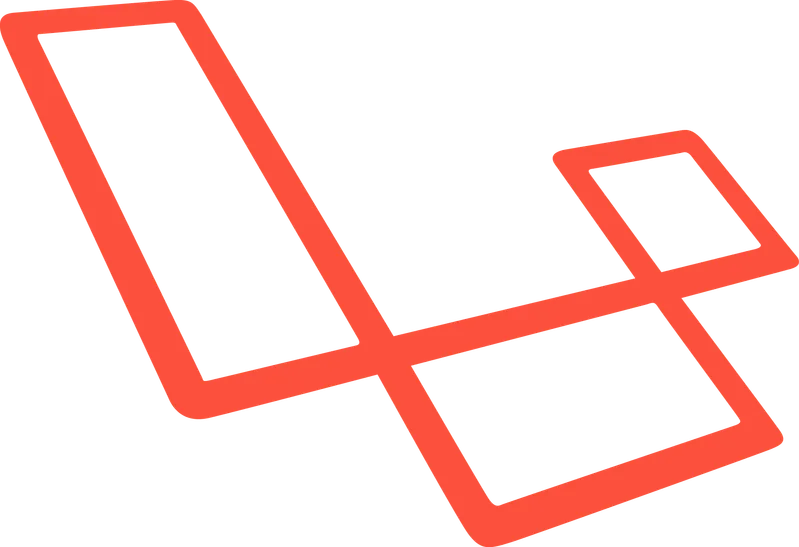 Red Laravel framework logo mark with the Laravel wordmark on a plain background