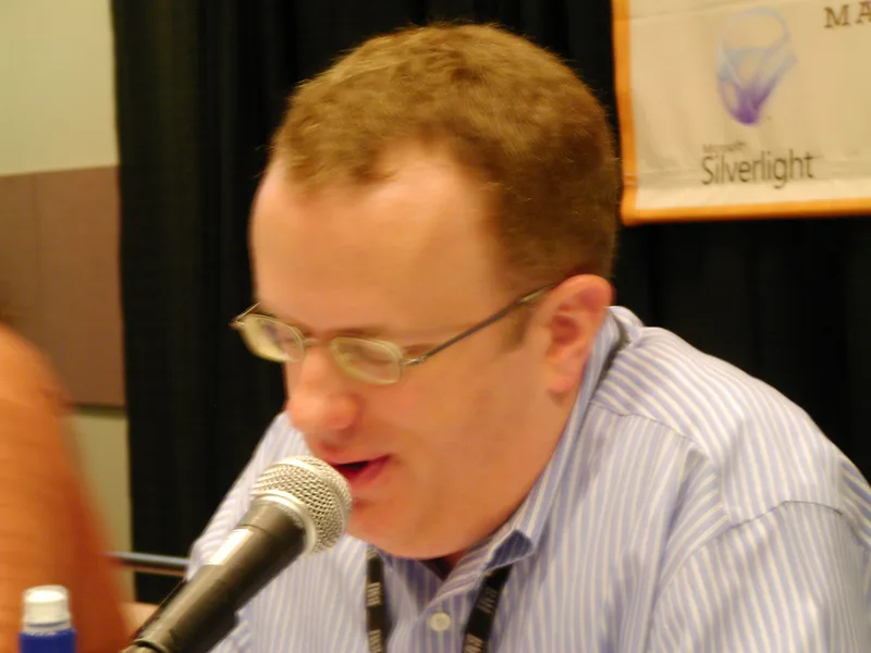 Brendan Eich giving a conference talk about browser competition in March 2008