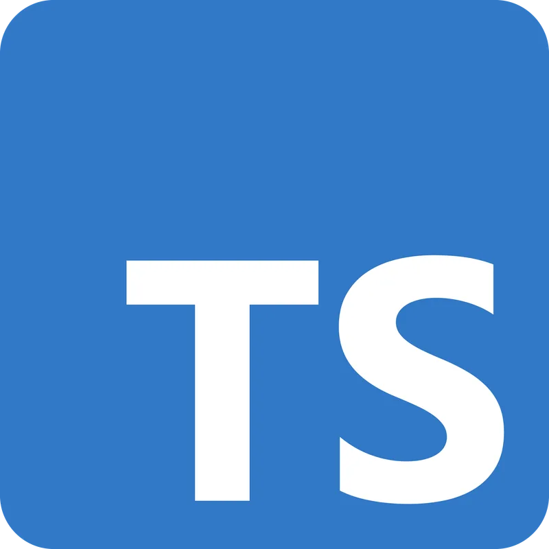 Blue square TypeScript logo with the white letters TS in the lower right corner