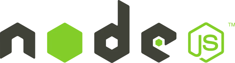 The earlier Node.js wordmark logo in black and green lettering on a white background
